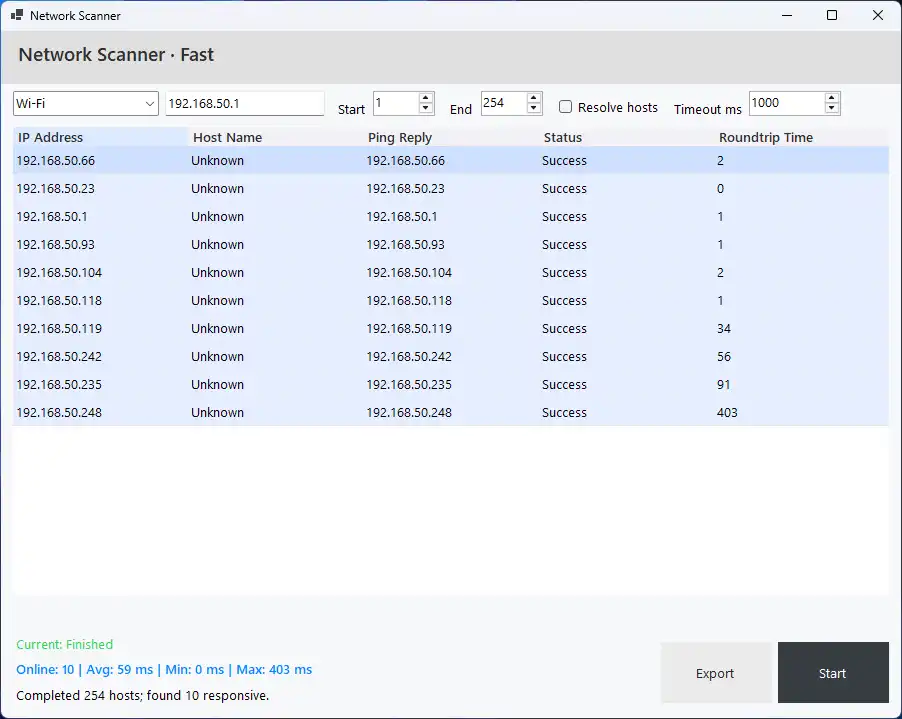 Preview of Network Scanner